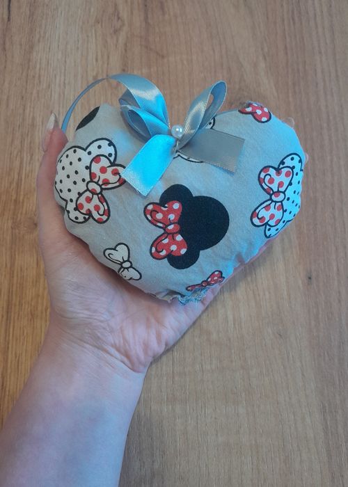 Nowa zawieszka Myszka Minnie Serduszko 12cm+wstążka