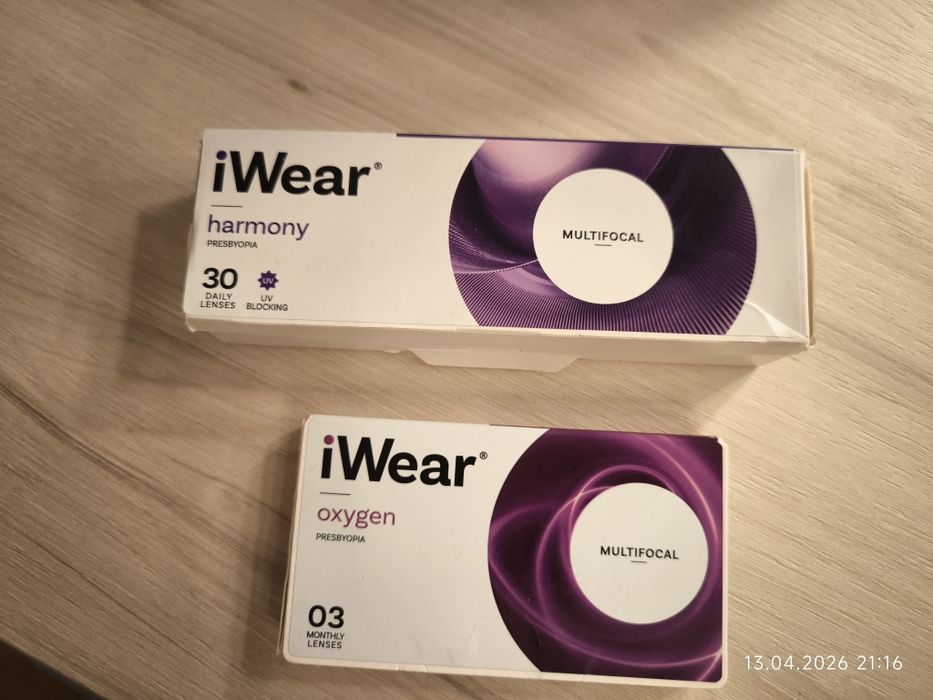 Soczewki iwear multifocal miesięczne i dzienne -4,00 add +1,5