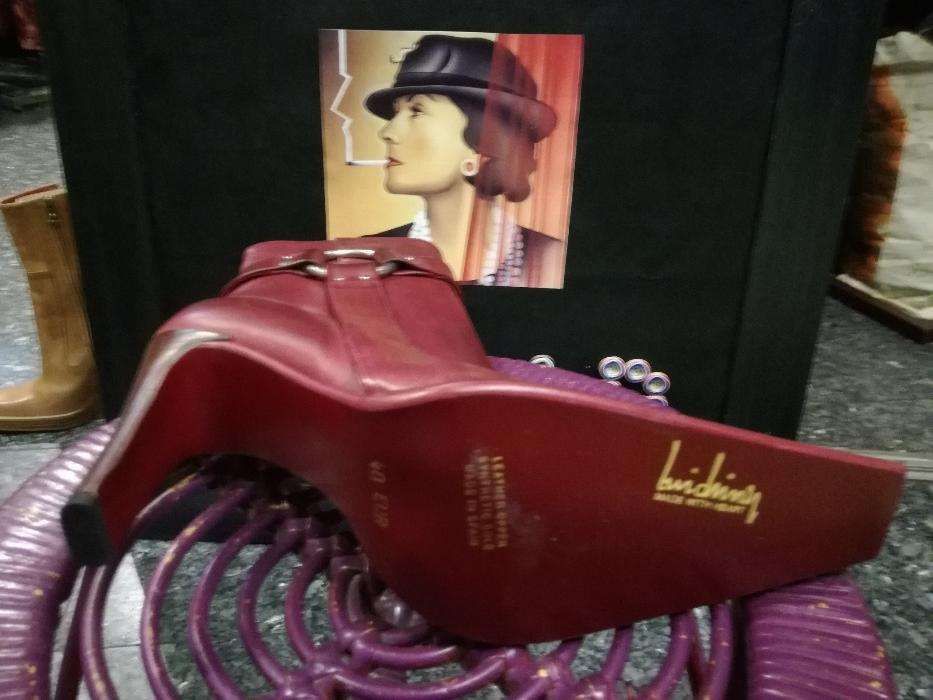 Botas bordeaux em pele Luichiny originais tam. 37,38,39