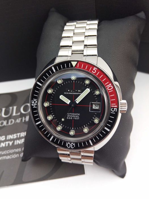 Мужские часы Bulova Oceanographer 98B320 гнутый сапфир, механика, 200м