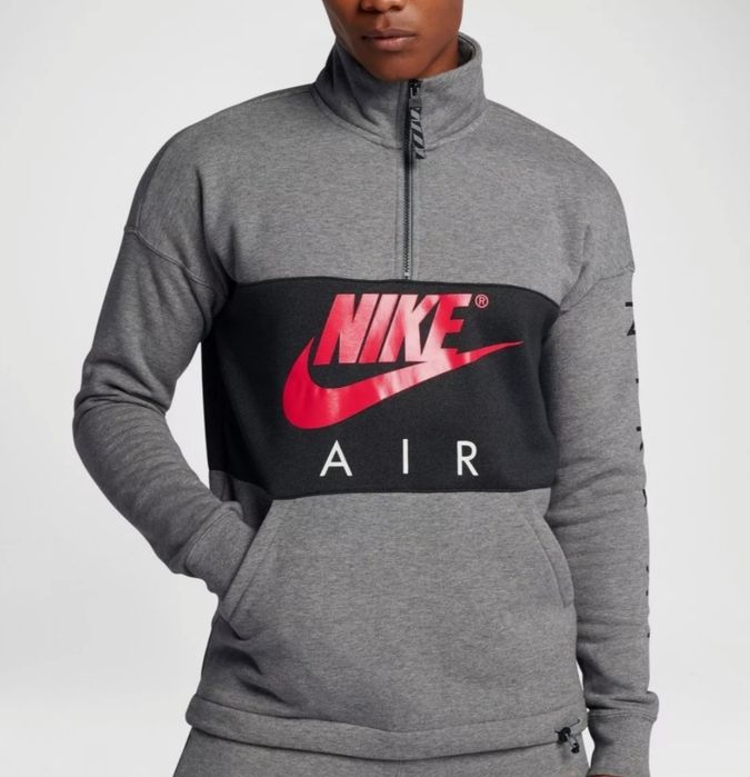 Толстовка Nike Air Flee Half Zip сіро-червона S