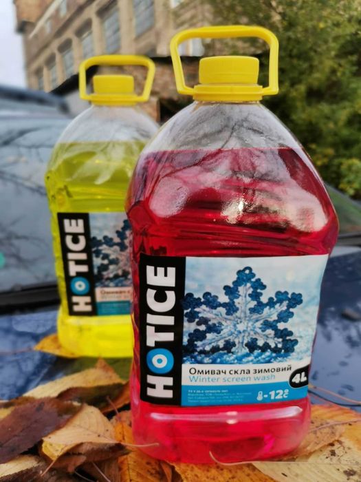 Омивач зимовий для скла автомобіля -22 і -12. Фасовка 4 л .Три колори