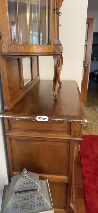 Antyczny dębowy kredens Ludwikowski z XIX wieku