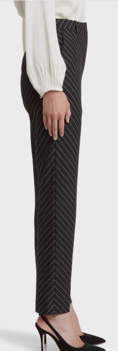 Штани до щиколотки Boss Tamata Stripe Stretch Wool, новий розмір, 10