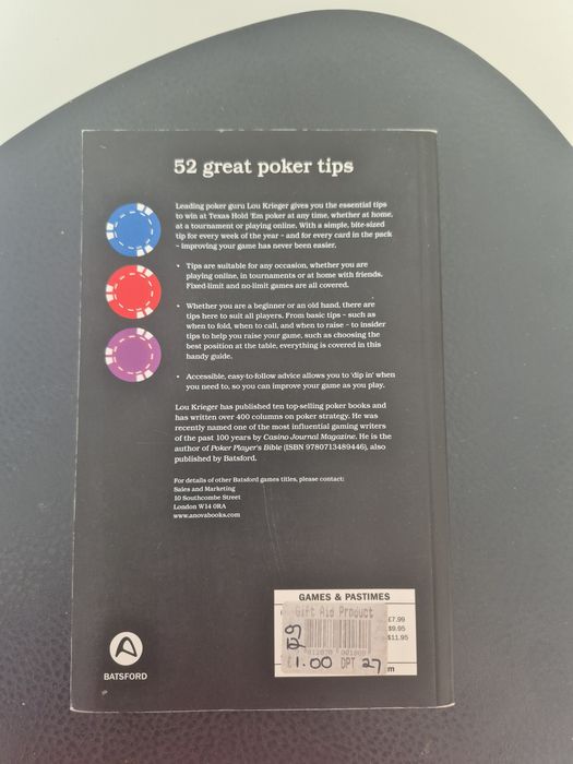 52 great poker tips. Lou Krieger