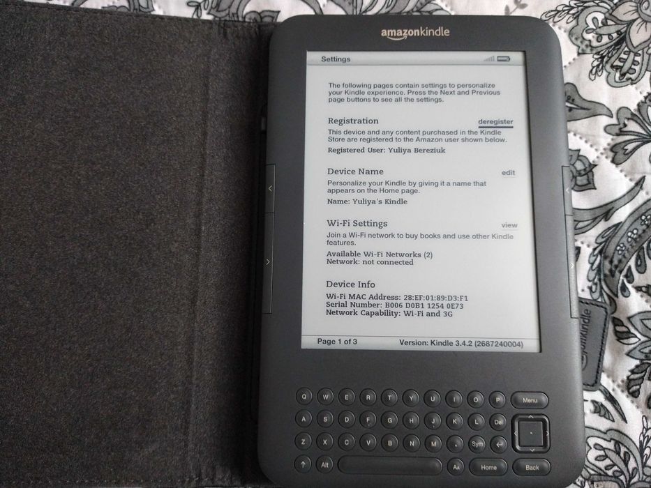 Електронна книга Amazon Kindle 3 model d00901 Kindle Keyboard