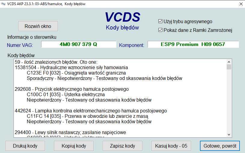 Naprawa regeneracja pompy pompa abs esp zablokowana Audi C123EF0 P050F