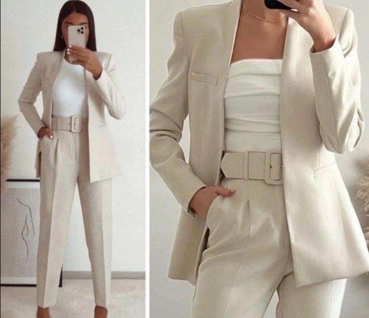 Легкість і статус:  костюм ZARA XL у благородному відтінку екрю