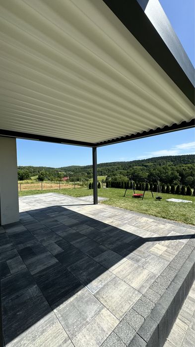 Pergola Lamelowa z otwieranym dachem, oświetleniem i montażem, 6x4m