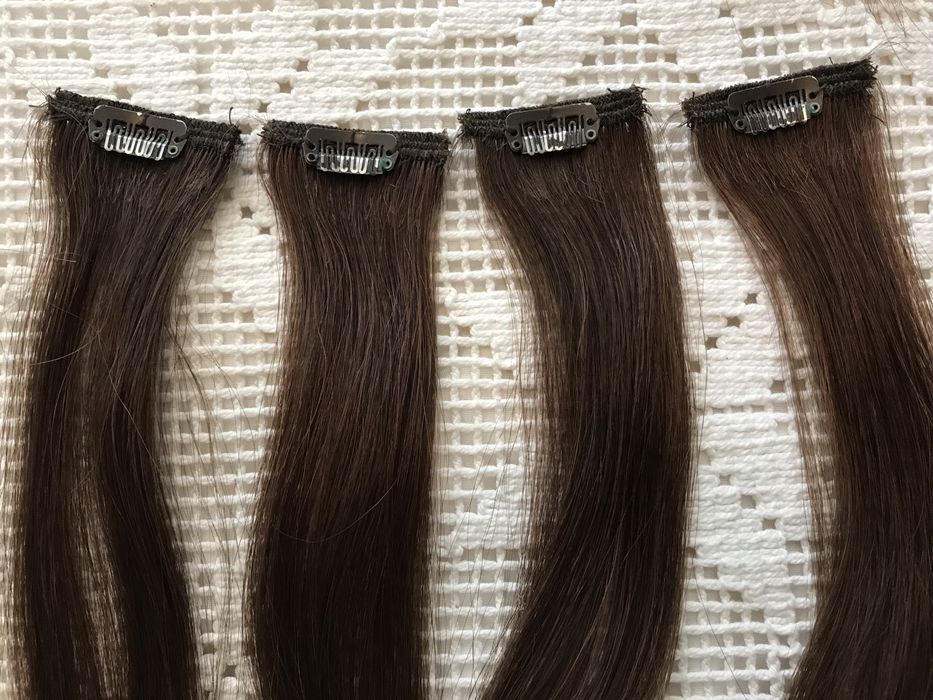 Extensão de Cabelo NATURAL com mechas douradas com Tic-Tac