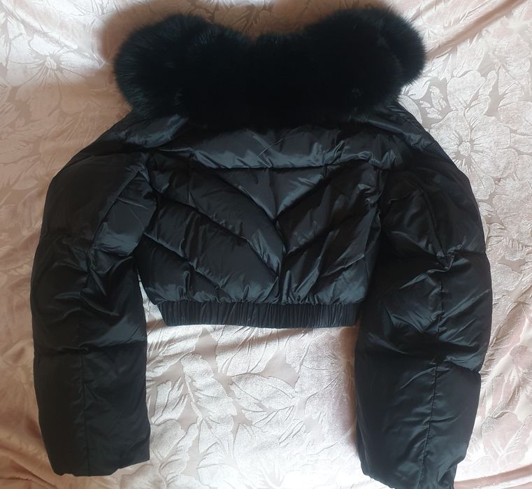 Kurtka puchowa z Lisem naturalnym Oversaiz S ,M,XS.