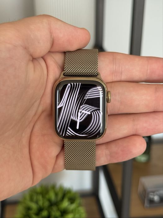 Apple Watch 9 stainless steel stal nierdzewna złoty cellular LTE