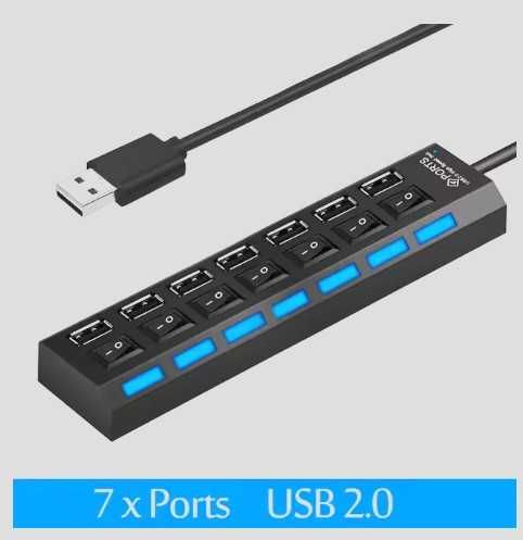 HUB USB Przełącznik Hub 2.0 High Speed Multi 7 Portow