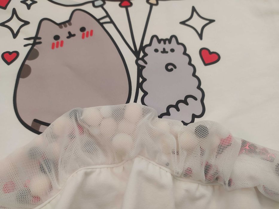 Komplet dla dziewczynki Kot Pusheen getry i bluzka rozmiar 116, nowy