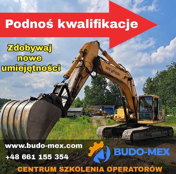 Kurs na operatora maszyn budowlanych. Koparka, ładowarka, spycharka.