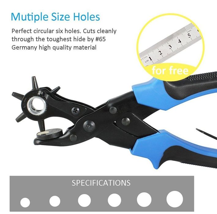 Alicate furador cintos e peles com 6 tamanhos diferentes **NOVO**