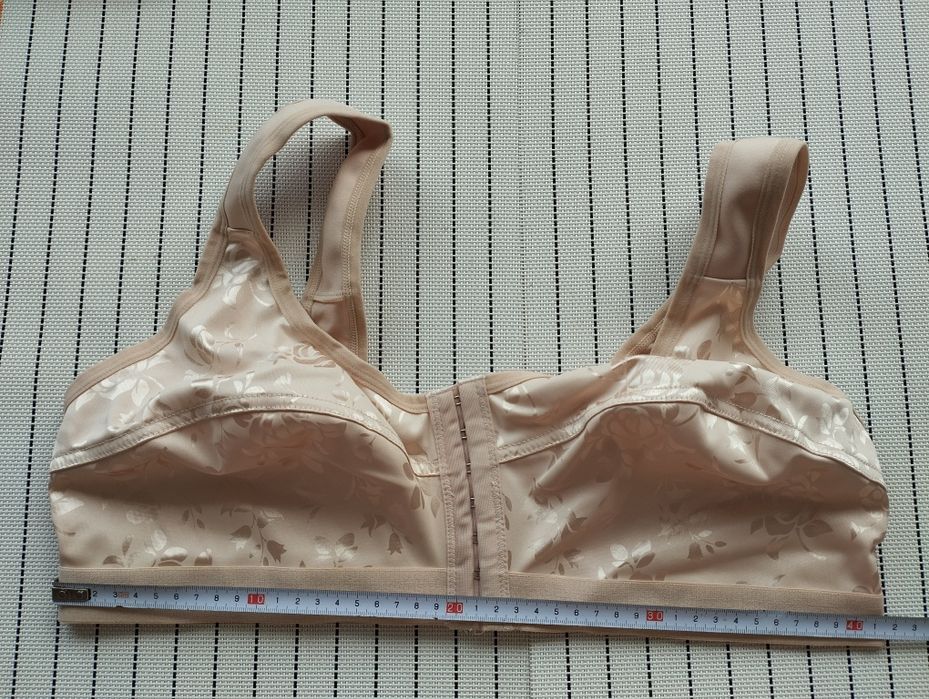Biustonosz 3xl beżowy bez fiszbin z przodu zapinany