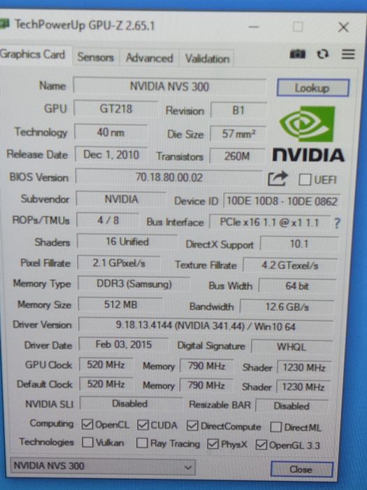 Відеокарта NVIDIA NVS 300 512Mb відеовихід DMS-59