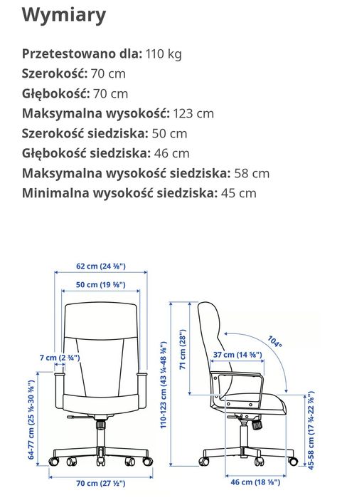 Fotel biurowy obrotowy Millberget