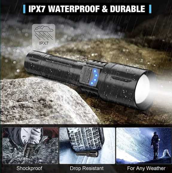 Latarki taktyczne T028-xhp50 2sztuki zestaw czarne