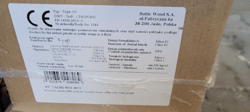 Deska podlogowa Baltic Wood Reflection 3 paczki  1,29m2 paczka