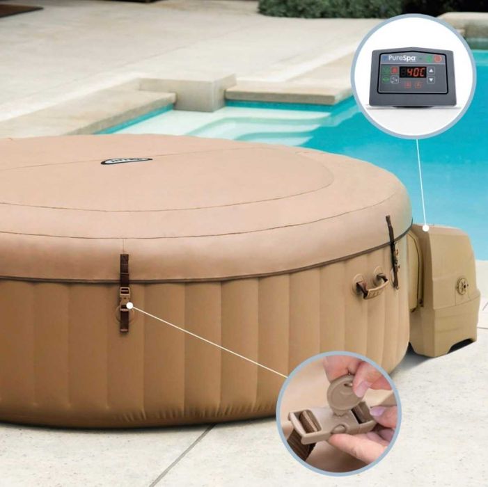 INTEX PureSpa Sahara Bubble Massage - Jacuzzi Inflável Premium como NOVO