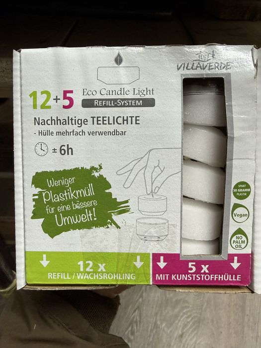 Свічки VillaVerde Eco Candle Light з можливістю багаторазового використання корпусу