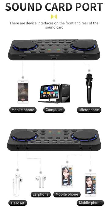 Звукова карта V300 Pro для стрімів, караоке та подкастів | Bluetooth