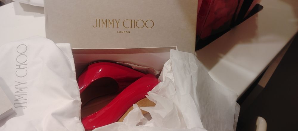 Buty Jimmie Choo Czerwone Romy 100 38 RED Szpilki