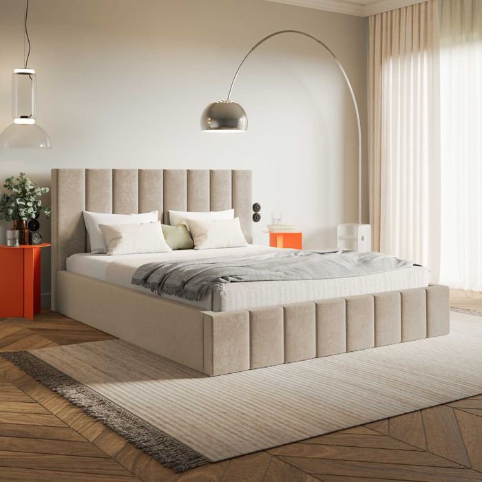 Łóżka łóżko tapicerowane IBIZA 160x200 180x200 pojemnik gratis