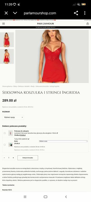 Komplet bielizny S prezent Walentynki