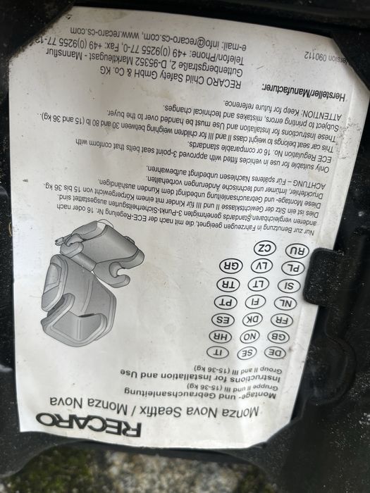 Fotelik samochodowy Recaro Monza Nova IsoFix