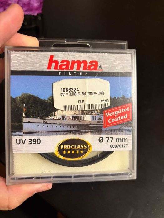 Filtro Hama UV-390 77mm Coated ProClass – Novo