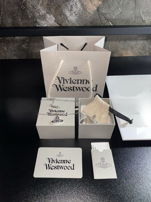Підвіска Vivienne Westwood Reina White CZ подвеска вествуд сережки