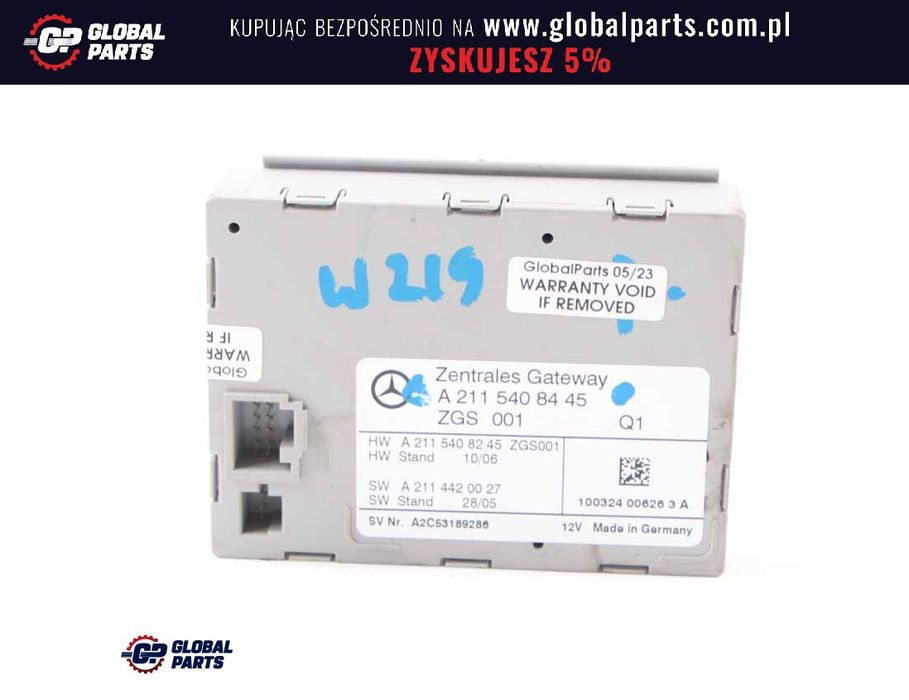 Mercedes W169 W211 W245 W219 W203 Sterownik Moduł Gateway