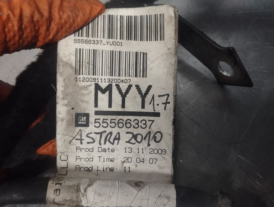 Instalação Elétrica do Motor / Cablagem do Motor OPEL ASTRA J A 17 DTR - 55566337 98131852 8981318522