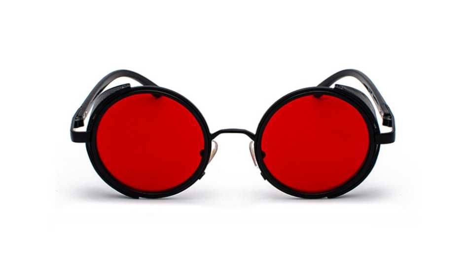 Okulary przeciwsłoneczne okrągłe lenonki steampunk retro punk - CYBER.