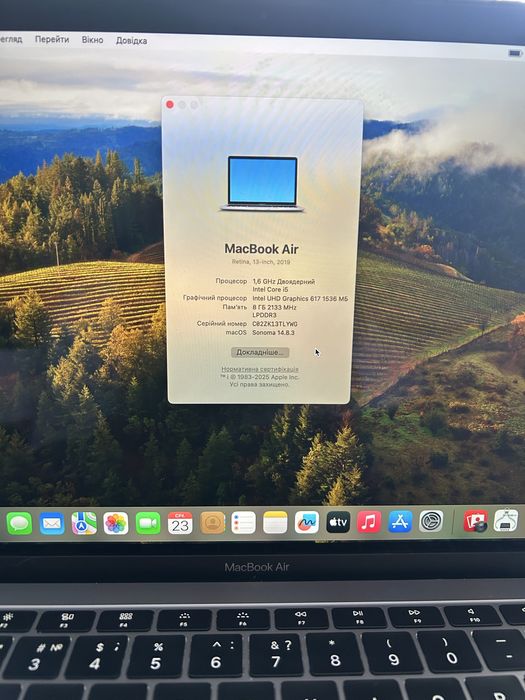 Apple MacBook Air 13 2019 р. SSD 128 gb