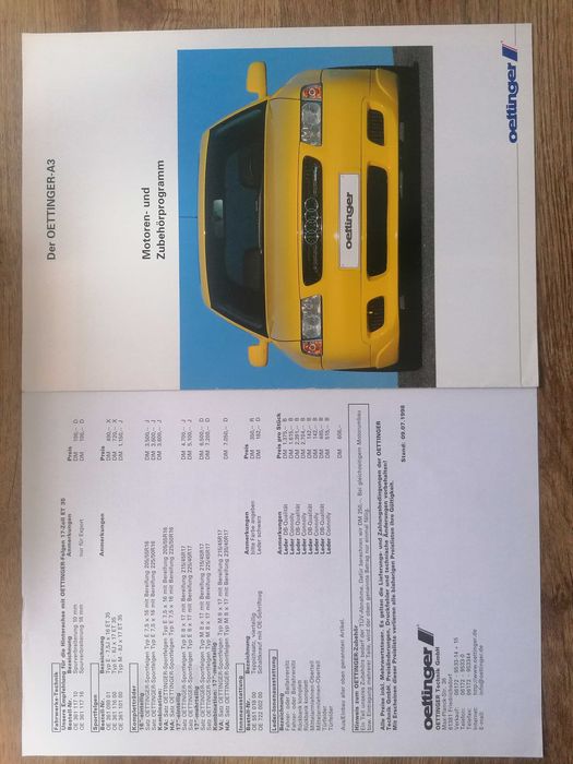 Prospekt Audi A3 Oettinger
