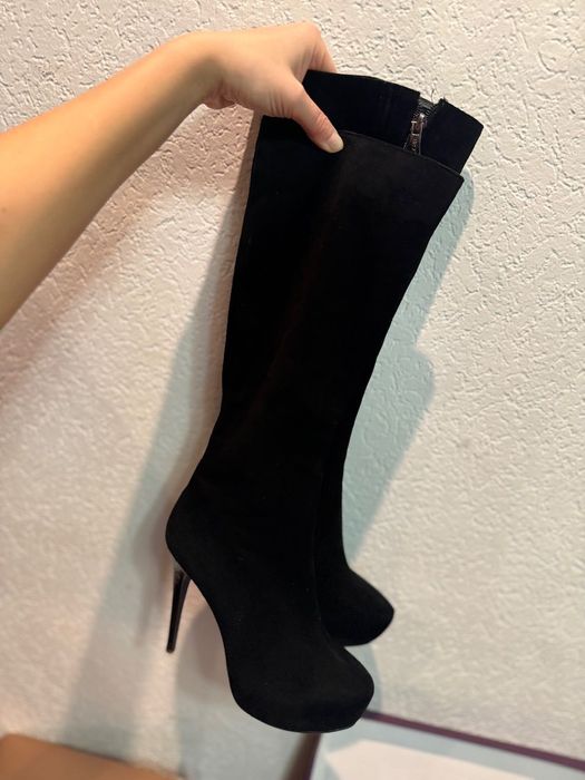 Чоботи Сапоги лабутени 12 см замш