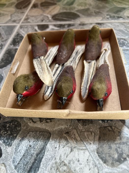 6 praszkow rudzikow na klamerce metalowej