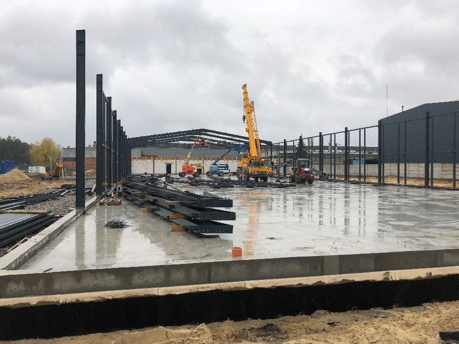 Konstrukcja stalowa hali 1800m2 (25x72x4m)