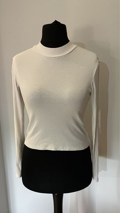 Golf biały crop top M  H&M