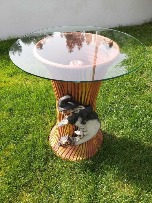 Mesa de Barro com Tampo de Vidro