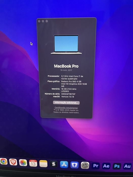 MacBook Pro Retina 15” 2017 — i7 3.1 GHz | 16 GB | 2 TB | Radeon Pro 560 4GB