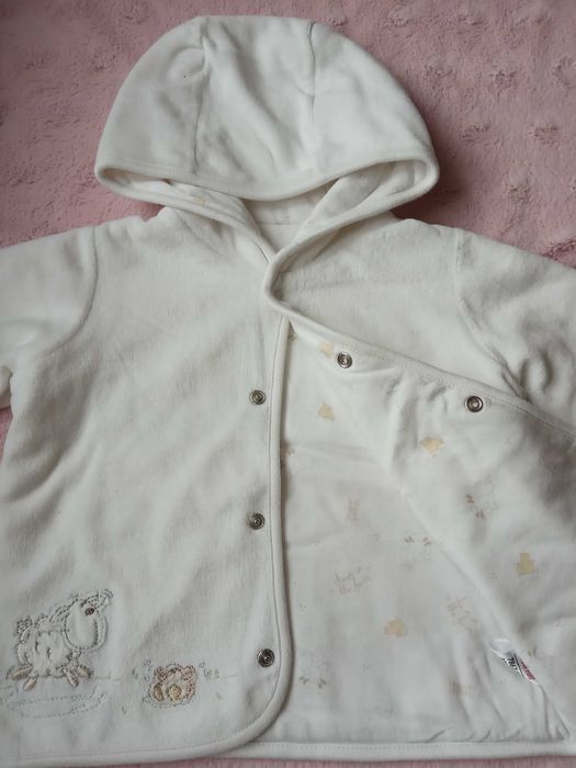 Bluzy dziewczęce, ciepłe, z weluru, 'pluszowego' polaru,r.74/80 Zestaw