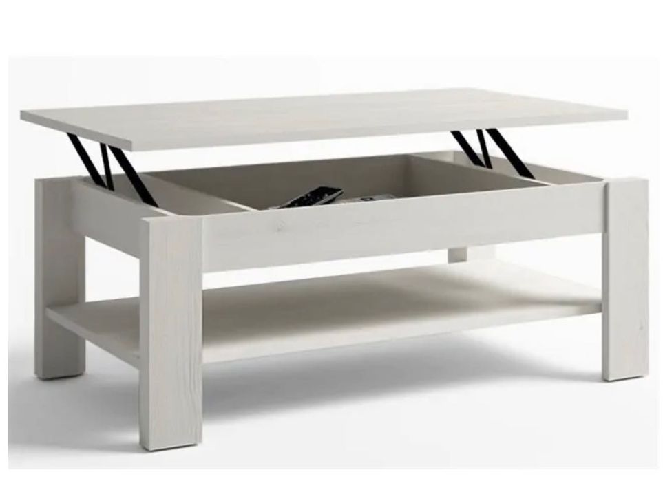 Mesa de centro elevável branca Bolonia