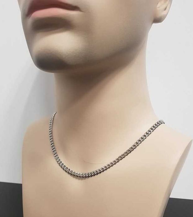 Męski łańcuszek Pancerka Stal kolor Srebrny Stal Chirurgiczna 60cm