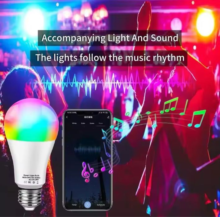 Lampada E27 RGB Bluetooth 9w smart