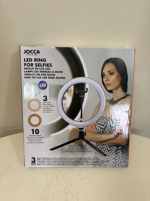 Ring Light LED JOCCA – 3 Tonalidades & 10 Níveis de Intensidade